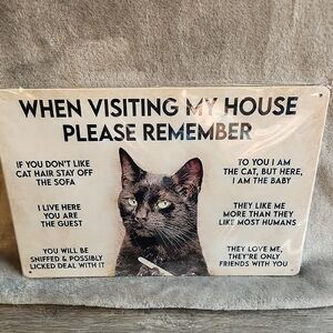 Funny Cat House Rules Sign